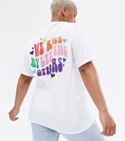Lgbt Charity Curves White Back Logo We Rise Pride Charity T-Shirt